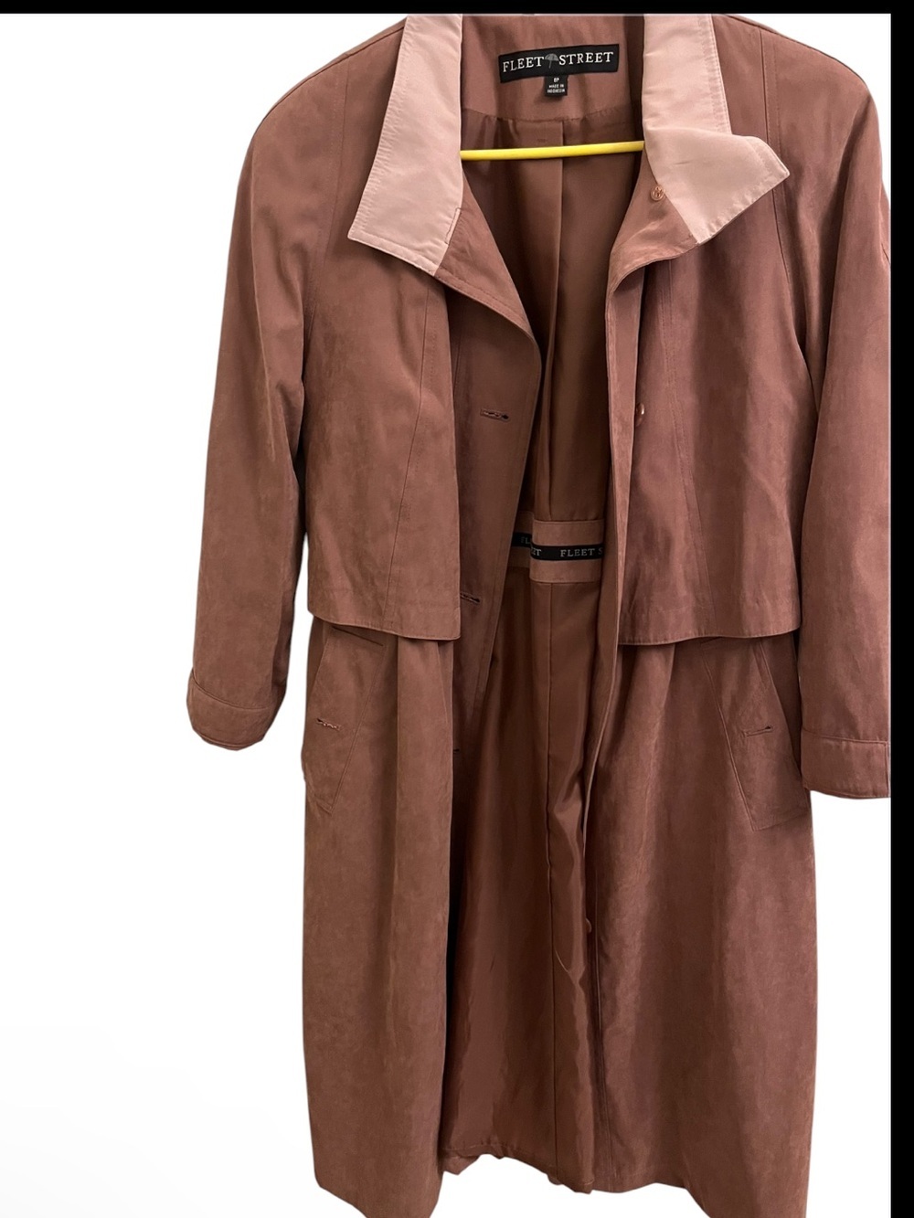 Fleet Street Women's Blush-Tone Long Trench Coat